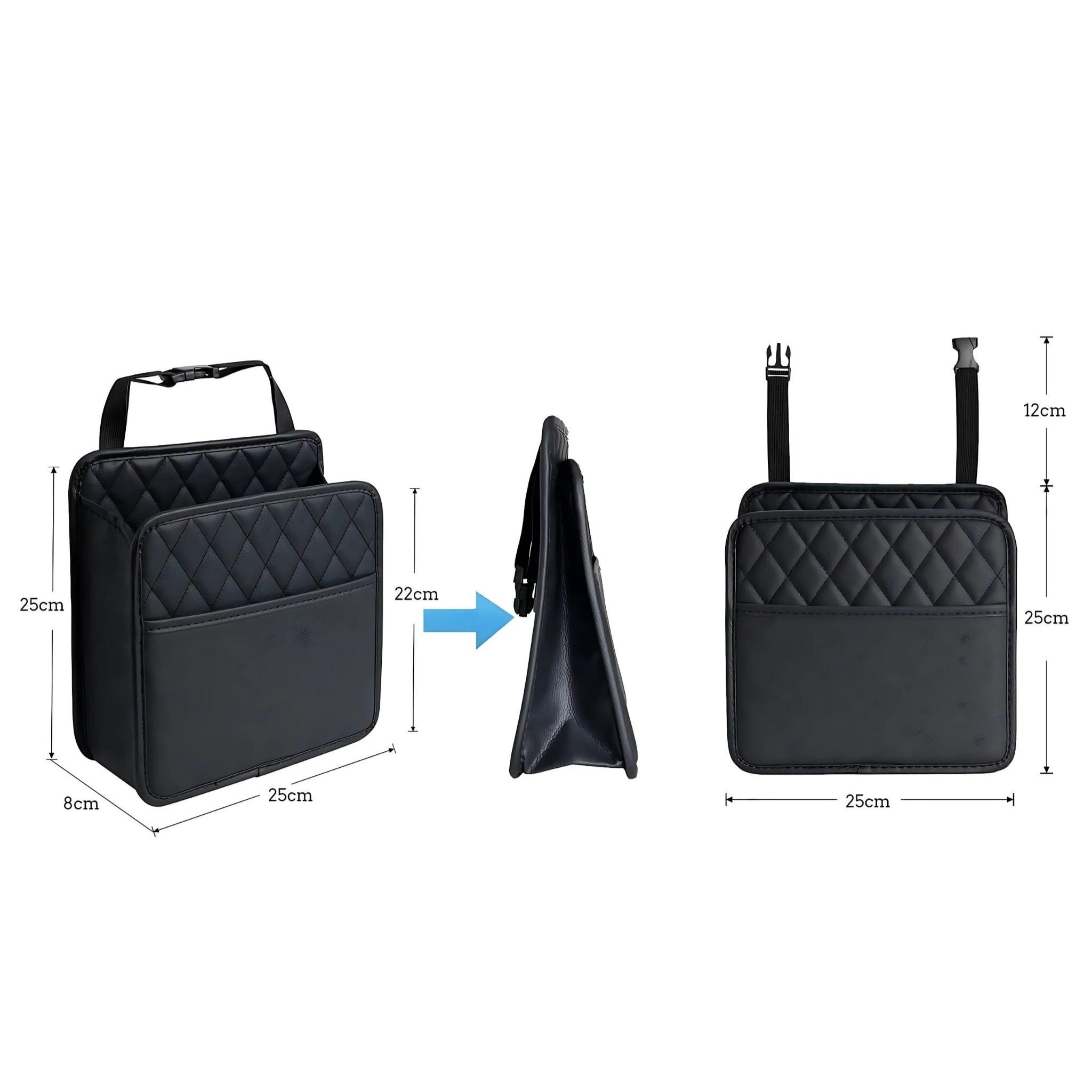 Sac de rangement voiture | Organisateur cuir PU avec poches et porte-gobelet | TIDYKID