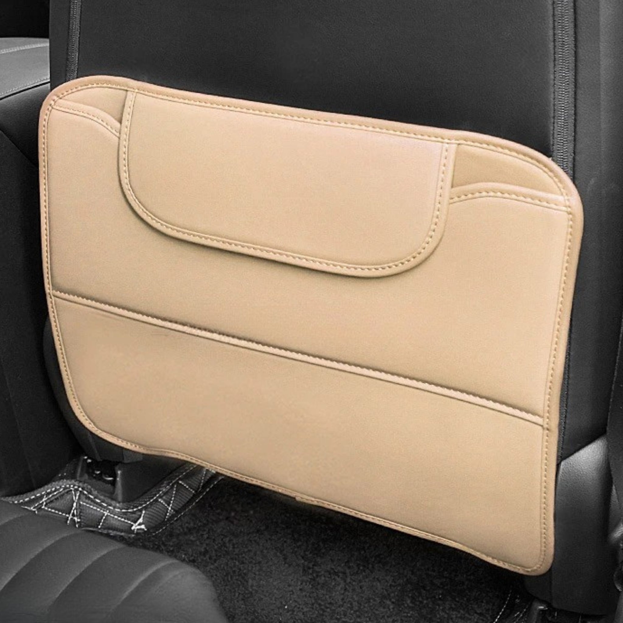 Coussin anti-coup de pied voiture | Cuir PU, anti-rayures & sac de rangement | TIDYKID