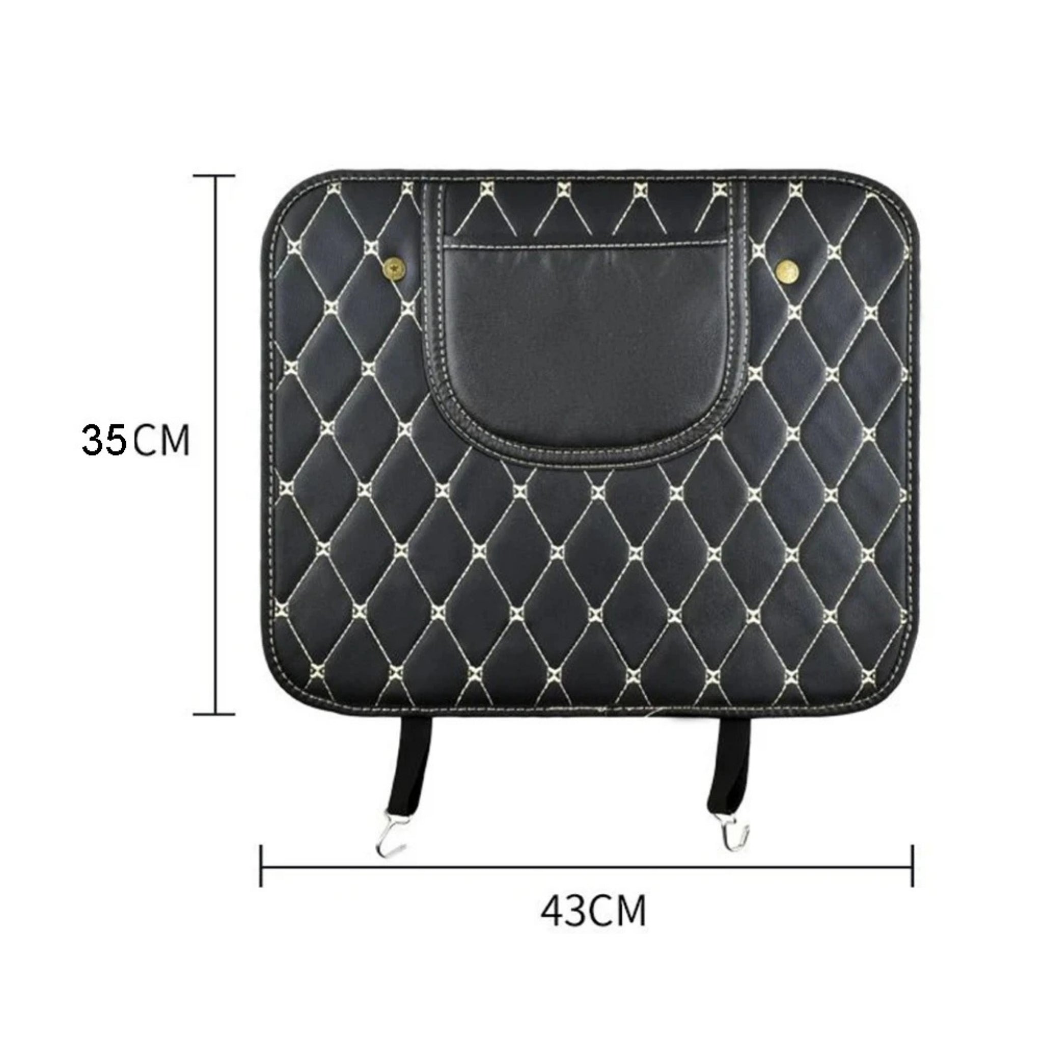 Tapis anti-coup de pied voiture | Protection siège arrière cuir PU demi-taille avec organisateur | Tidykid