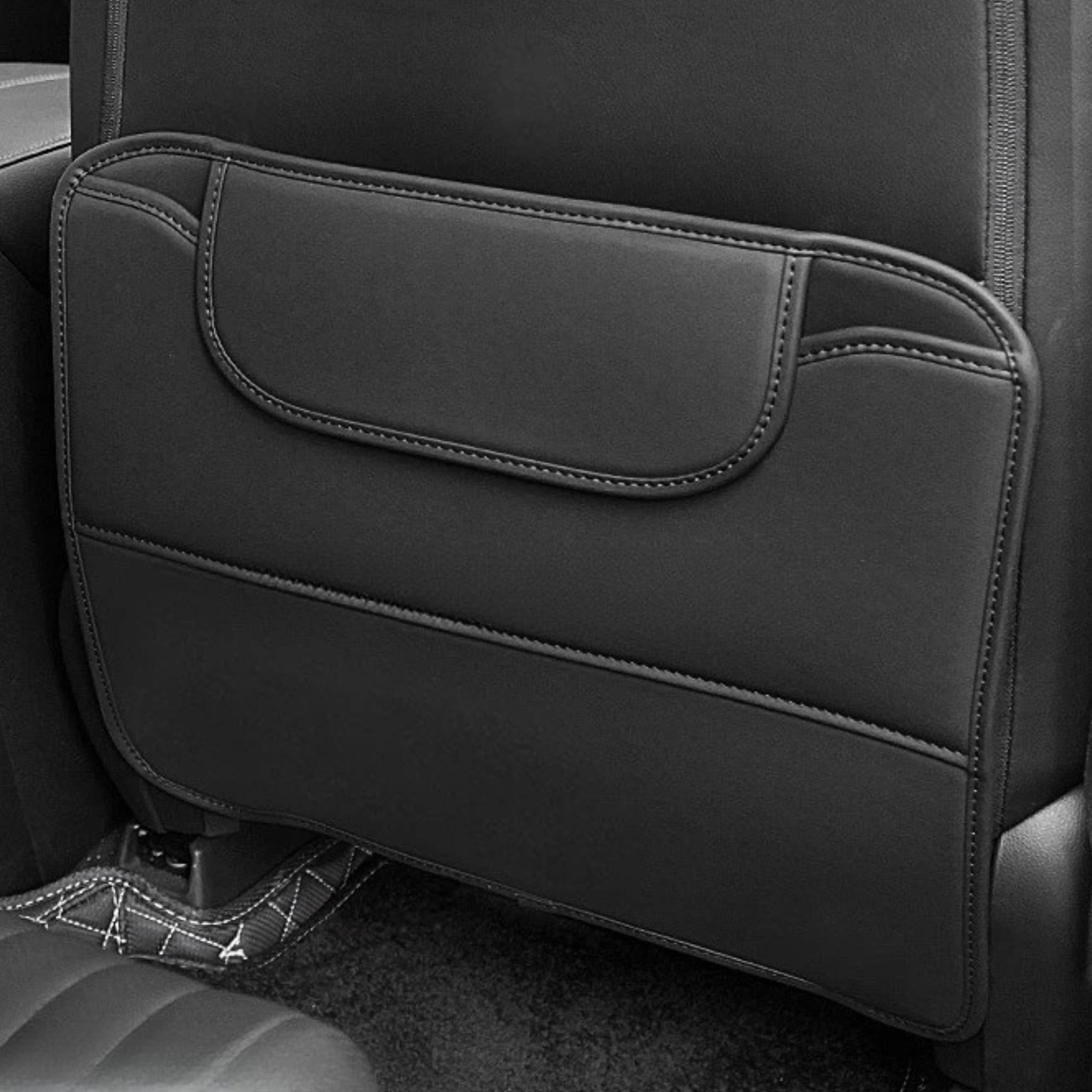 Coussin anti-coup de pied voiture | Cuir PU, anti-rayures & sac de rangement | TIDYKID