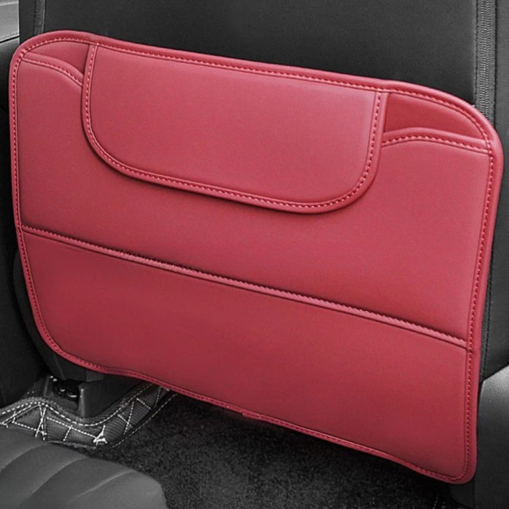 Coussin anti-coup de pied voiture | Cuir PU, anti-rayures & sac de rangement | TIDYKID